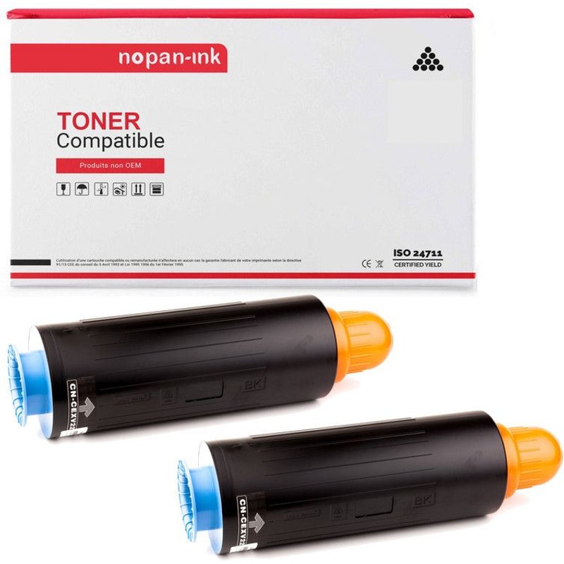 2 Toner pour Canon CEXV22 Black 48000 Pages avec iR 5055, iR 5055N, iR 5065, iR 5075, iR 5075N.
