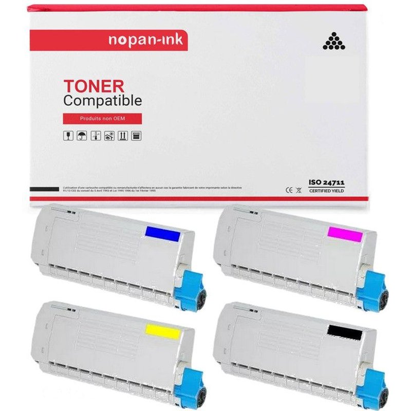 4 Toner pour OKI ES7411/ES3032 Multi-couleurs 1100011500 Pages avec Executive ES3032, Executive ES7411, Executive ES7411wt.
