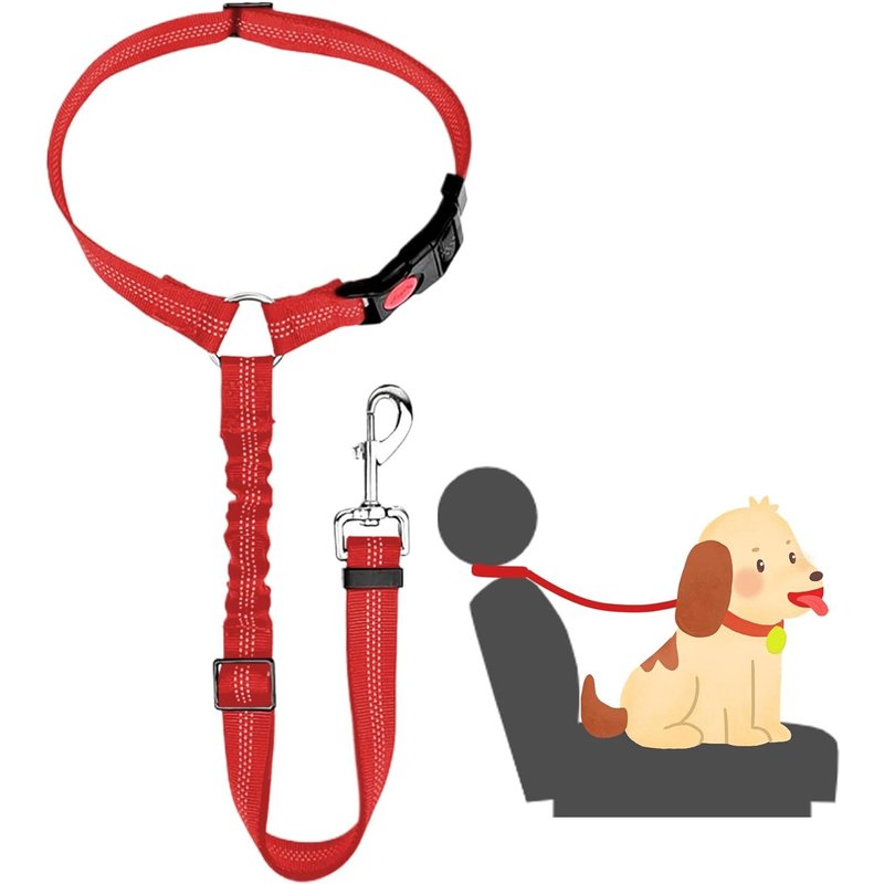 Ceinture Chien Voiture, Universel Harnais Voiture Réglable Pour Chien & Chat Avec Absorption Des Chocs,Harnais Voiture Pour Chiens,Ceinture De Sécurité Pour Chien