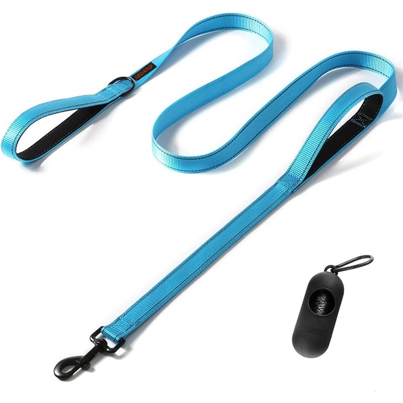 Laisse Pour Chien Robuste De 1,8 M - Double Poignée - Laisse De Dressage Réfléchissante, Parfaite Pour Les Chiens De Taille Moyenne À Grande (1,8 M, Bleu)