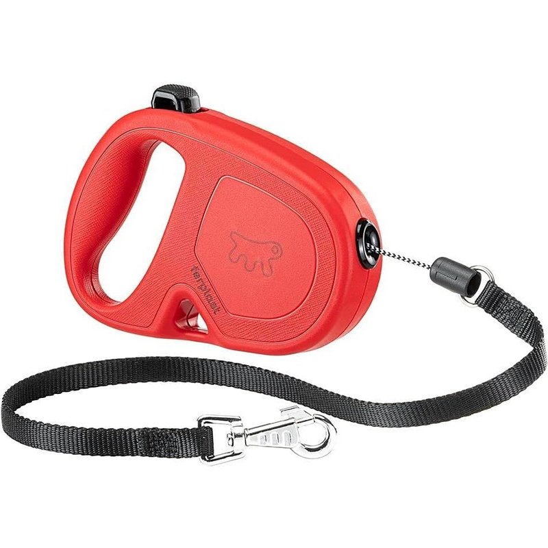 Laisse Chien Enrouleur Flippy One, Laisse Pour Petits Chiens Jusqu'à 12 Kg. Cordon Extensible Max 4,5 M. Bouton Unique Pour Verrouiller Et Libérer, Rouge