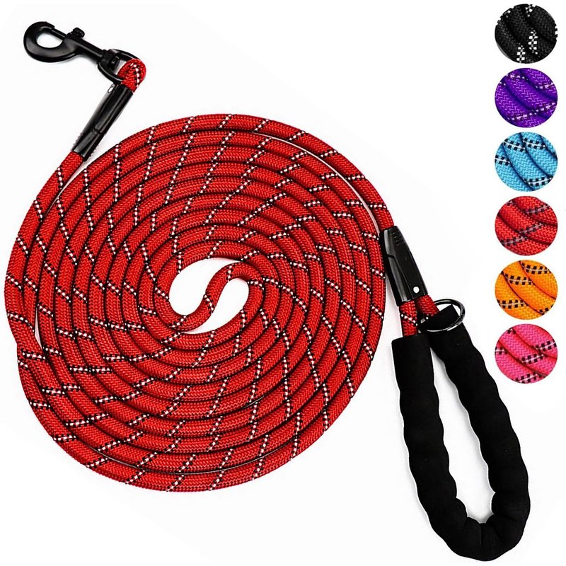 Laisse De Chien Lumineuse Antidéflagrante Bande Réfléchissante Laisse De Laisse De Chien De Compagnie Chaîne De Chien Corde De Traction De Marche Laisse Super Longue De 3m (Red, 1.2cm X 3m)