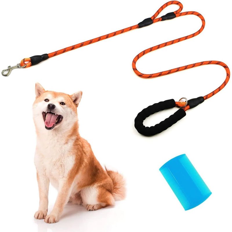 Laisse Pour Chien De 1,8 M * 1 Cm Avec Poignée Rembourrée + Peigne