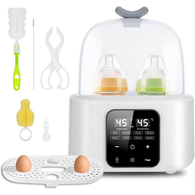 6 In 1 Baby Bottle Warmer With Temperature Control,Breast Milk Warmer And Maternity Milk In Minutes,Bottle Sterilizer With Digital Lcd Display For Travel And Home