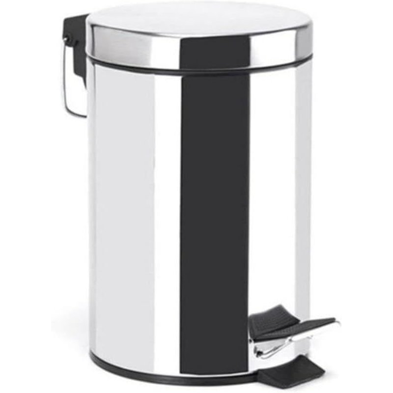 - Poubelle Cosmétique Salle De Bain - Acier Inoxydable Avec Seau Intérieur Amovible - Poubelle À Pédale Élégante - Compacte Et Pratique - Mirroir - 5L