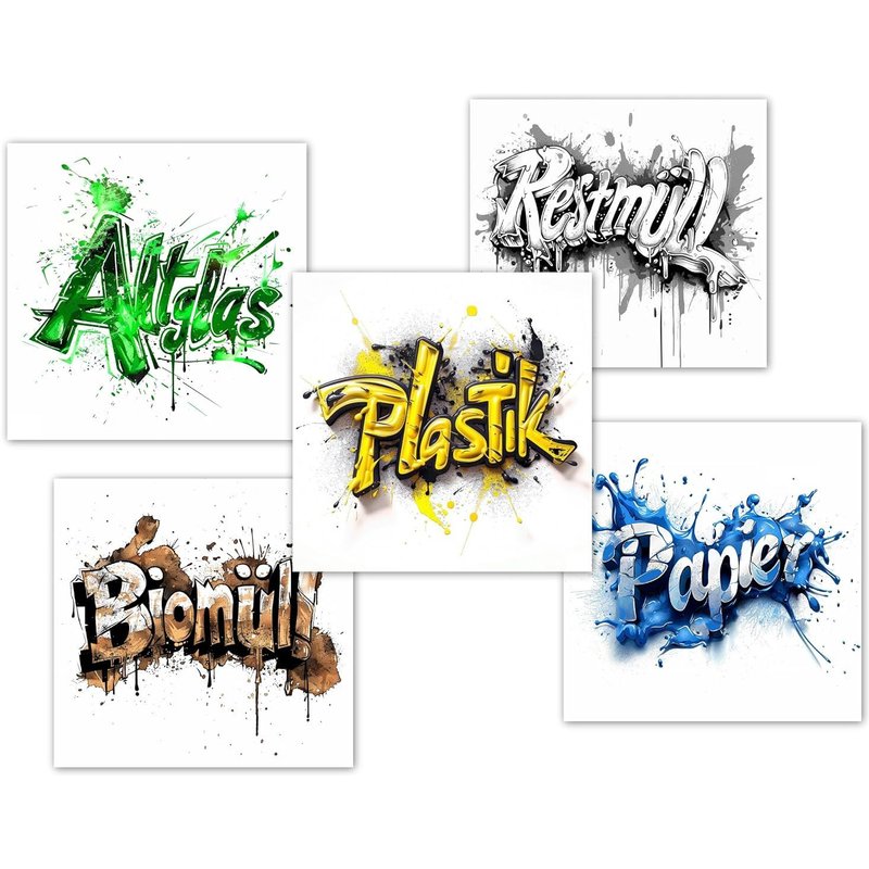 Lot De 10 Autocollants Pour Poubelles Graffiti, Autocollants Cool Pour Tri Des Déchets, Pour Le Tri Des Déchets, Pour Les Adolescents, Les Déchets Biologiques, Les Vieux Papiers, Les Sacs