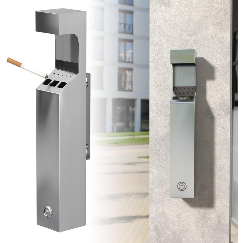 Cendrier Mural Verrouillable En Métal Avec Clés Pour Pub, Club, Jardin, Bureau (35-0210)