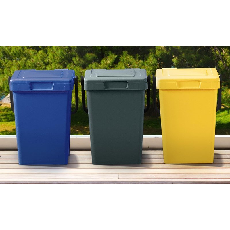 Ecologia - Minimax - Bacs En Plastique Pour Tri Sélectif - Bleu, Jaune, Vert - 32 X 41 X 35 Cm
