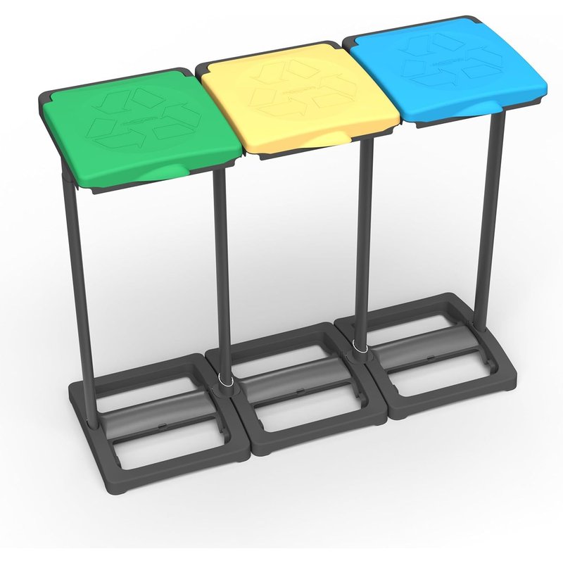 : M. B Tris, Porte- Sacs Poubelle Pour Collecte Différenciée En Résine De Pp, Facile À Assembler, Pour Sacs De 80 À 110 L, Résistant, Environnements Intérieurs Et Extérieurs, 97 L X 36 X 80 Cm