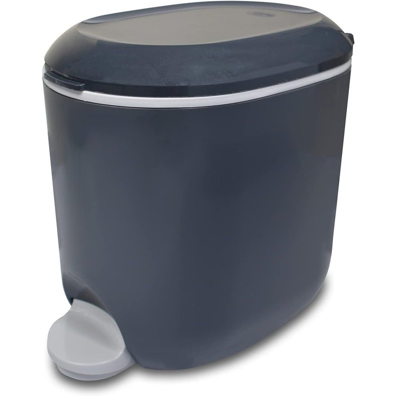 Poubelle De Salle De Bain À Pédale De Luxe Avec Intérieur Gris Anthracite Et Gris Clair 3,5 L