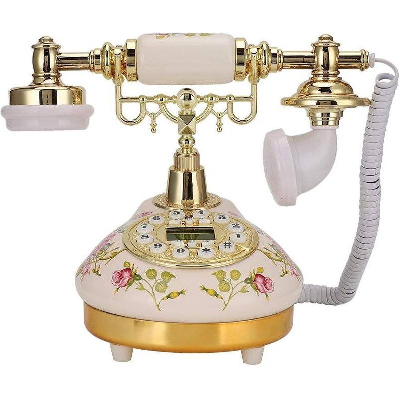 Téléphone Filaire Antique, Telephone Fixe Retro Vintage Téléphone Classique Avec Répondeur, Affichage Id De L'Appelant, Ip Auto Pour Décoration Maisons Et Bureaux.