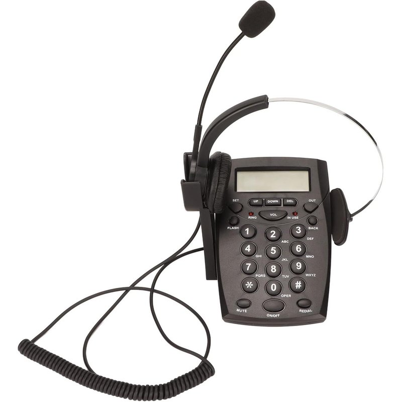 Call Center Dialpad Headset Téléphone, Téléphone Filaire Avec Casque Dialpad Annulation De Bruit Fsk Dtmf Identification De L'Appelant, Casques Téléphoniques Pour Centre D'Appel À Domicile Bureau