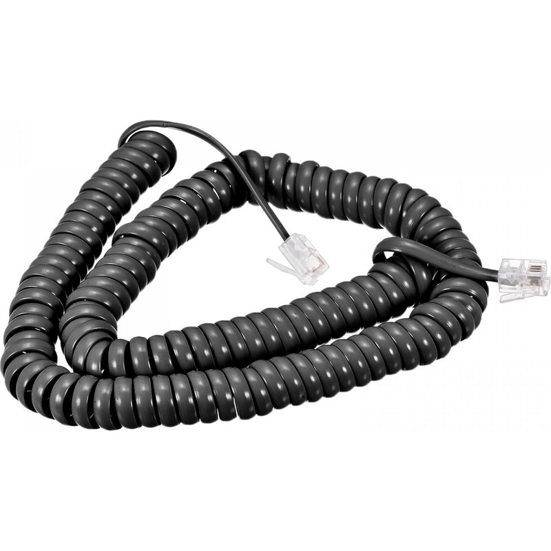 Câble De Combiné Téléphonique 4P4C 5,9 M Enroulé Pour La Maison Ou Le Bureau, Noir