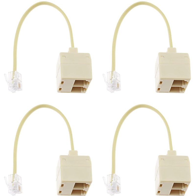 Lot De 4 Répartiteurs Téléphoniques Bidirectionnels Mâle Vers Femelle Rj11 6P4C