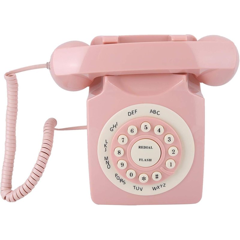 Téléphone Vintage Classique Ancien Style Rétro Téléphone Fixe Pour Bureau À Domicile Bureau Décoration Rose