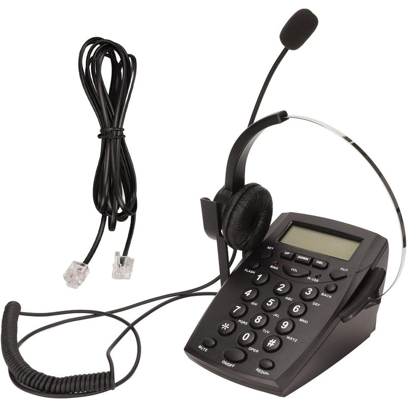 Téléphone De Centre D'Appels, Téléphone Filaire Avec Microphone De Casque Antibruit, Identification De L'Appelant Fsk Dtmf, Volume Réglable, Système Téléphonique De Casque
