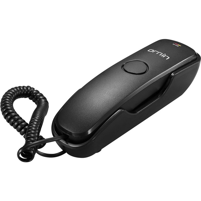 T102 Trimline Téléphone Filaire À Fixer Au Mur, Rappel Du Dernier Numéro, Muet, Mémoire One Touch M1/M2, Volume Réglable (Noir)