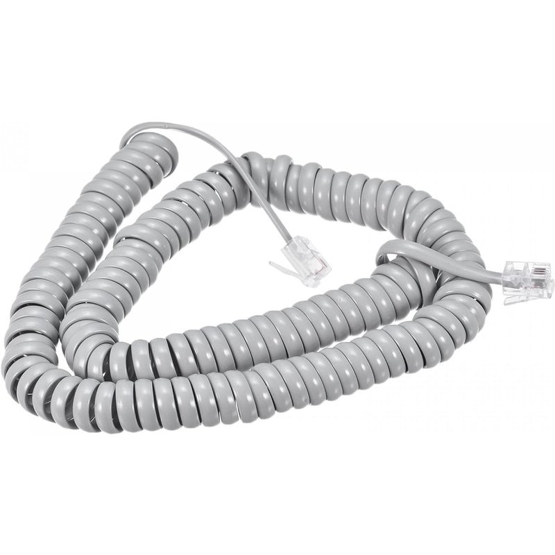 Cordon De Combiné Téléphonique 4P4C - Câble De Combiné De Téléphone Fixe Spiralé Pour La Maison Ou Le Bureau - Gris - 4 M