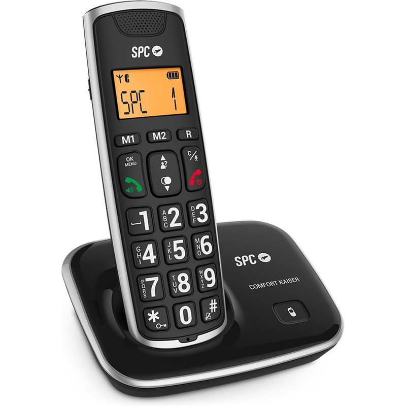 Comfort Kaiser - Téléphone Fixe Sans Fil Senior Avec Touches Et Chiffres Xl, Son Extra-Amplifié, 2 Mémoires Directes, Répertoire Téléphonique Et Mains Libres