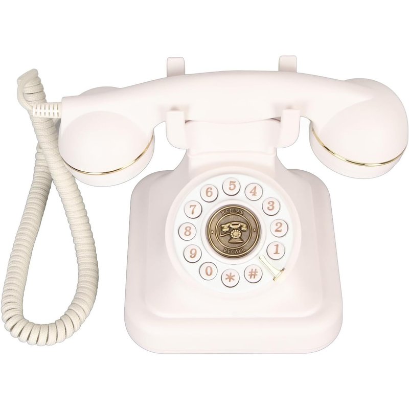 Téléphone Fixe Vintage, Téléphone Filaire Classique Rétro à L'Ancienne Avec Gros Bouton, Téléphone Fixe Antique Décoratif Pour La Décoration Du Bureau à Domicile, Pour Le Bureau,