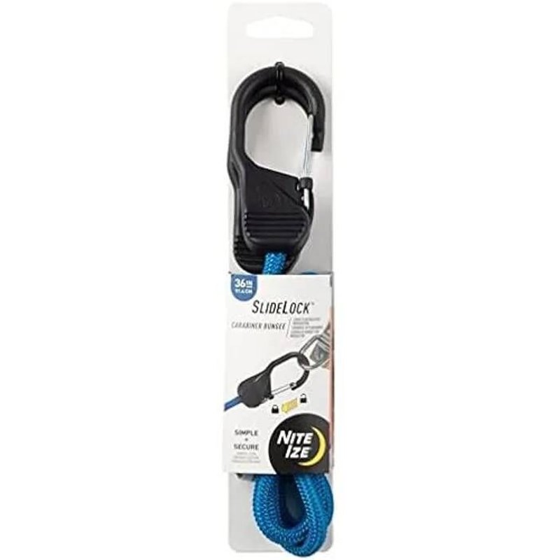 Tendeur de Verrouillage - NITE IZE - HookLock - Mousqueton Acier - Élastique 8 mm - Bleu