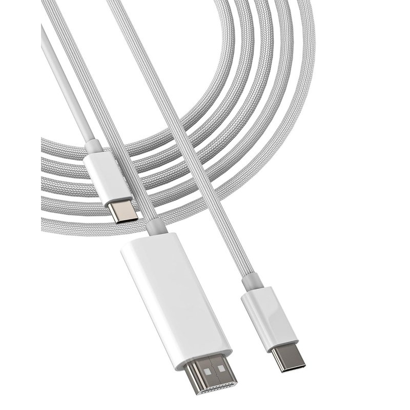 Cable Usb C Vers Hdmi(2 En 1)Pour Apple Type C Chargeur Câble Adaptateur Pour Iphone 15 16 Pro Max Macbook Pour Ipad Tv 4K Displayport Connecteur Compatible Avec Samsung Galaxy S24 S23 Convertisseur