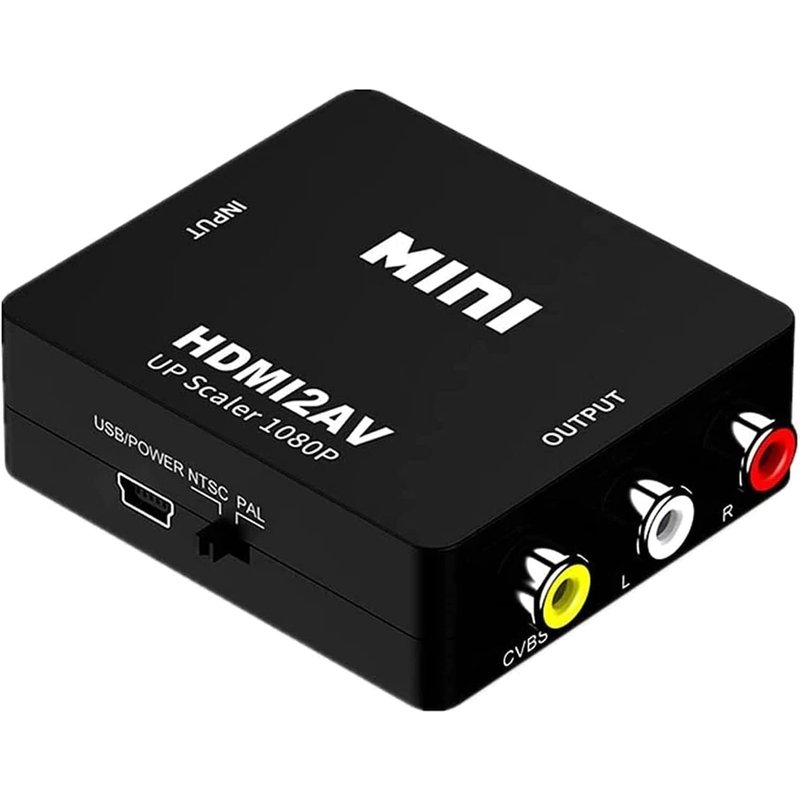 Convertisseur Hdmi Vers Av 1080P - Adaptateur Rca/Cvsb L/R Vidéo Hdmi2Av - Prise En Charge Ntsc Pal - Commutateur De Détartreur