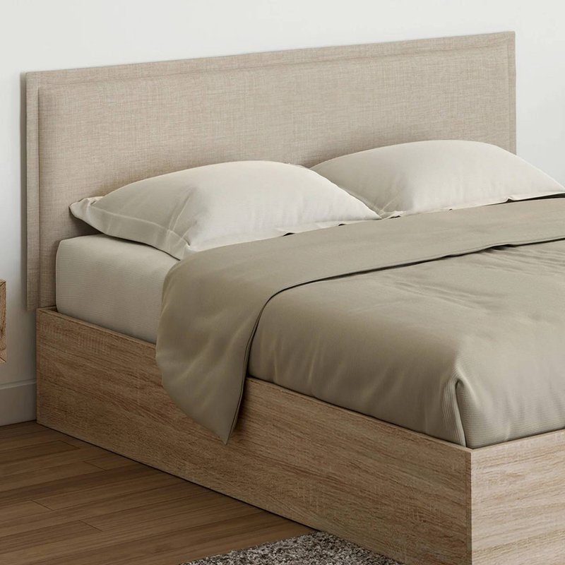 TĂȘte De Lit Suspendue Alhya 160 Cm En Tissu Beige Lin