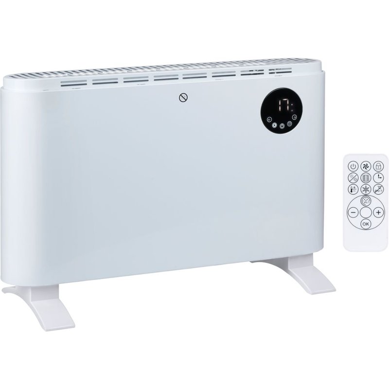 alpina Chauffage Electrique 2000W - Radiateur avec Thermostat Réglable et 3 Niveaux de Chaleur - Chauffage d'appoint Pose Libre ou Murale - Blanc