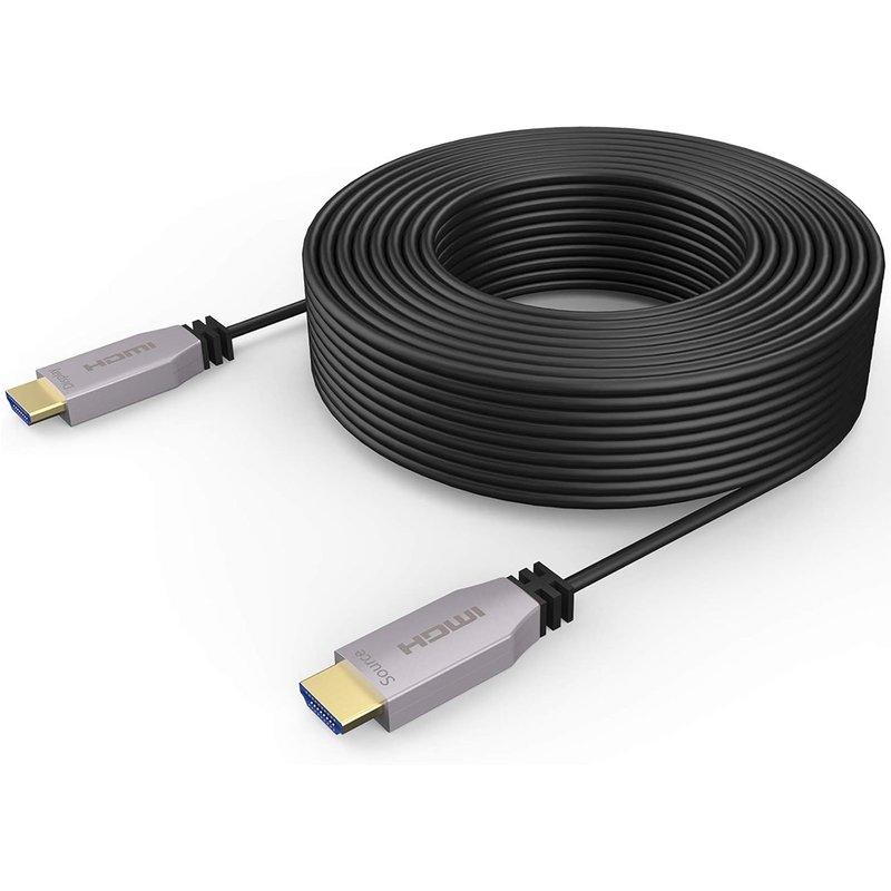 Câble HDMI 30 m en fibre optique haute vitesse 18 Gbps HD 4K Câble HDMI / Prise en charge 4K @ 60 Hz, 4:4 Ultra Slim, HDR10, HDCP2.2, ARC, 3D, Dolby Vision, HEC, ordinateur portable, Xbox PS3/PS4