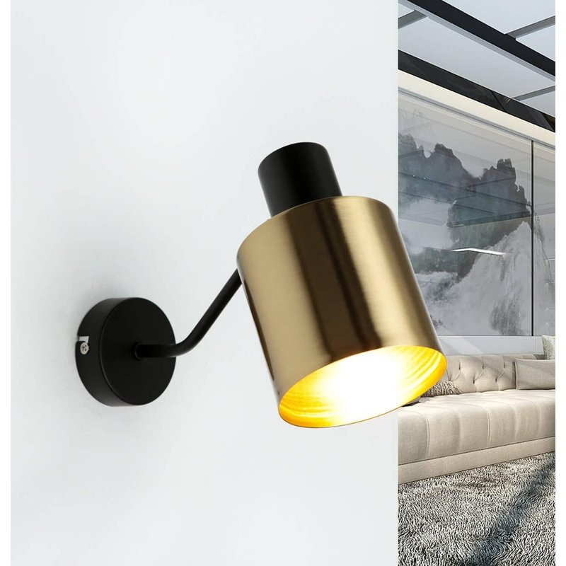 Subzonal-Lampe Murale Avec Bras Applique Intérieure Palermo En Métal Laiton Noir Design Industriel E27 Spotidéal Pour Le Salon Cuisine