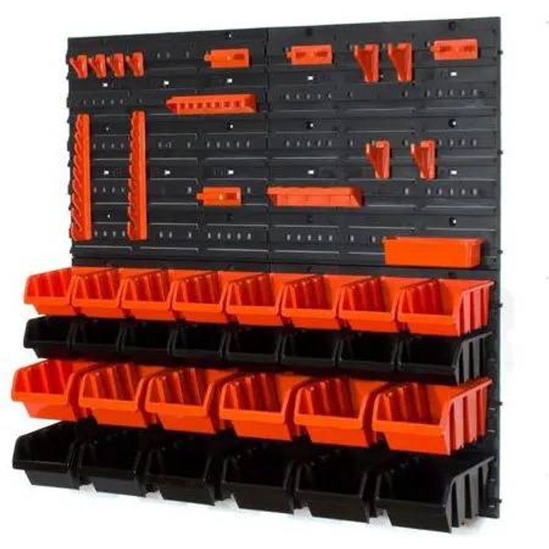 Tableau d'atelier pour outils 80 x 80 cm 28 bacs V32