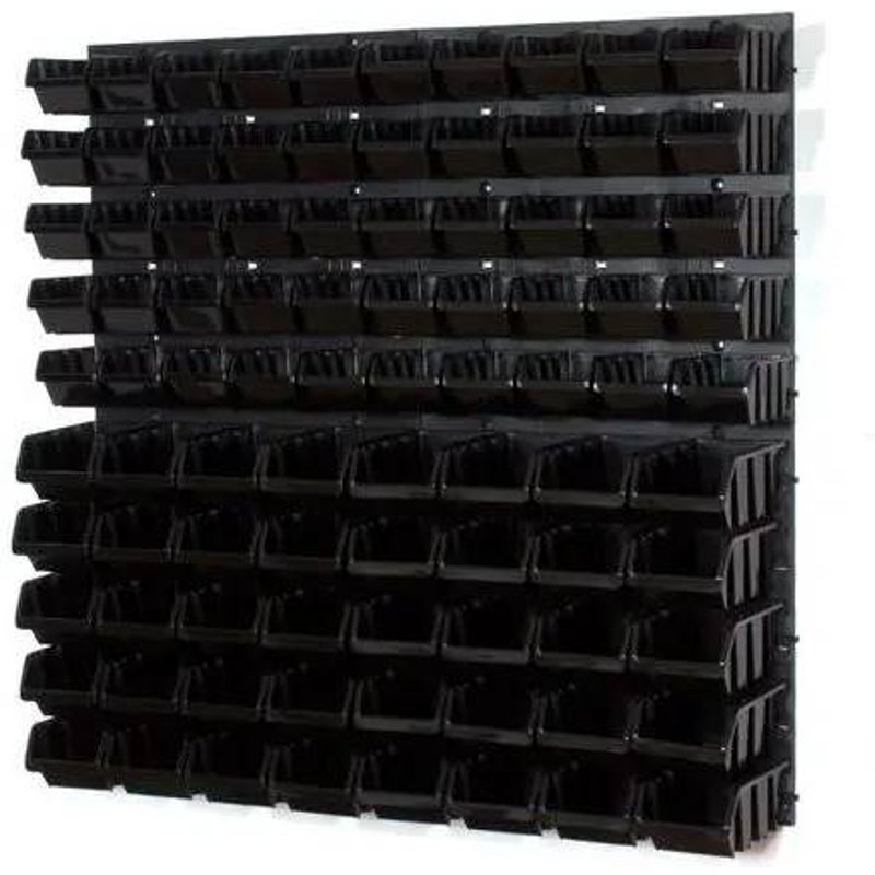 Table d'atelier pour outils 80 x 80 cm 90 bacs V11