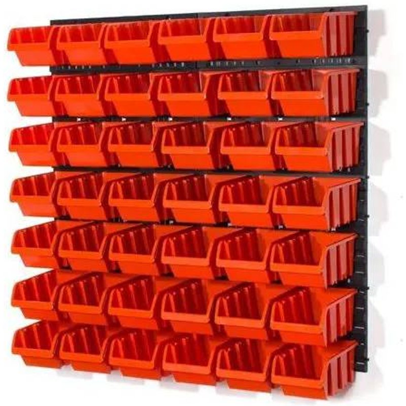 Table d'atelier pour outils 80 x 80 cm + 42 bacs