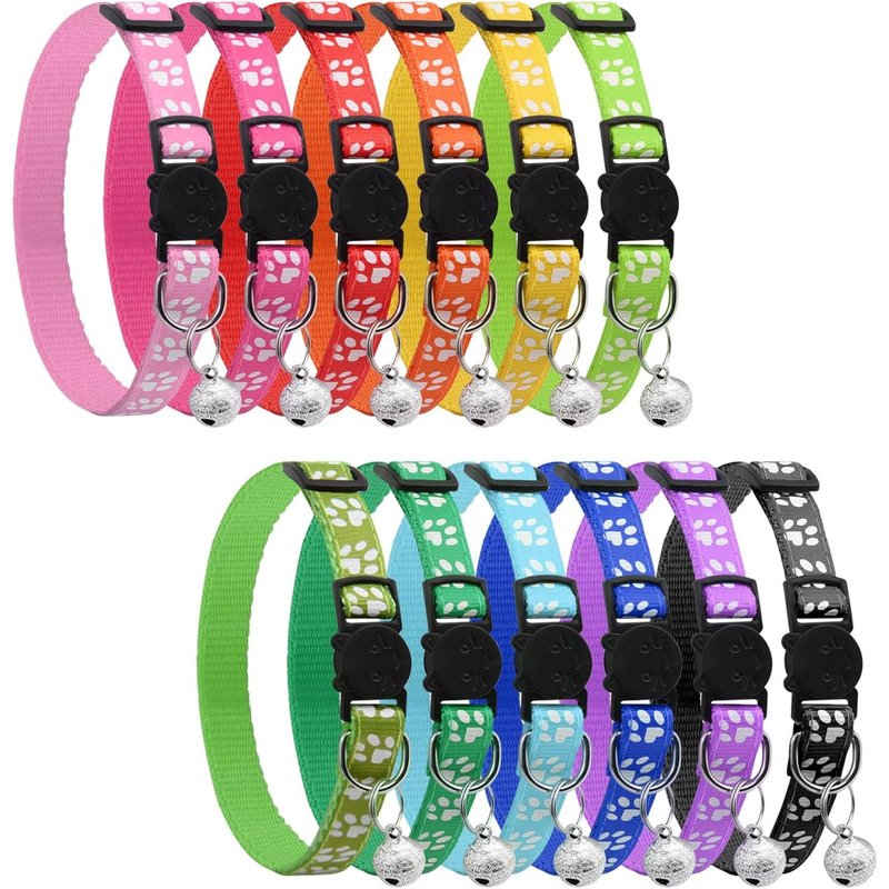 Subzonal-Collier Chat Anti Étranglement, Collier Chaton Collier Pour Chat Réglable Réfléchissant Anti Etranglement Et Boucle Avec Clochette De Sécurité