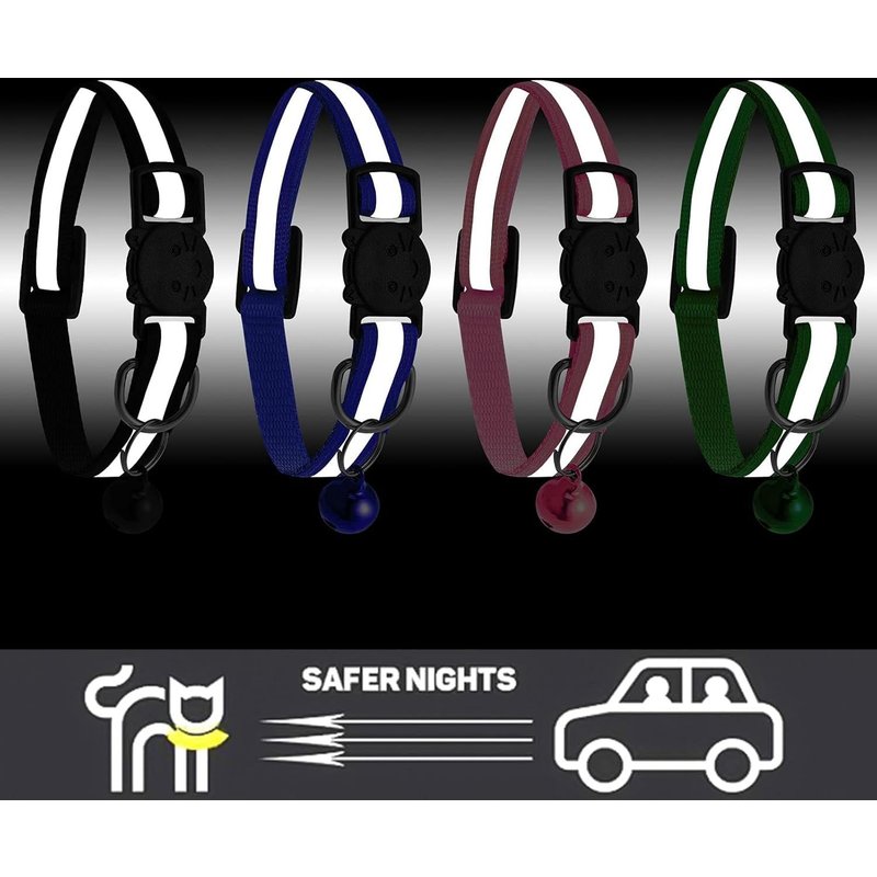 Subzonal-Collier Anti-Étranglement Pour Chat Avec Sangle Réfléchissante, Cloche Et Boucle De Ceinture À Dégagement Rapide - 12 Pièces Pour Chaton Et Chiot