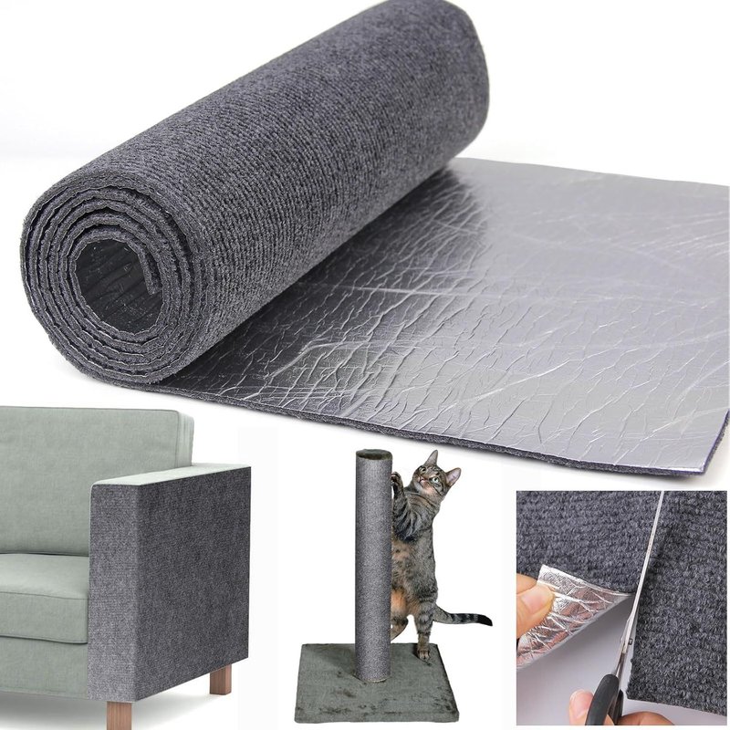 Subzonal-Tapis Griffoir Pour Chat 300 X 40 Cm Gris, Grattoir Chat Canapé, Tapis À Gratter Autocollant Pour Chat Trimmable, Diy Protege Canape Griffe Pour Protège Canapés Meubles Porte Mur