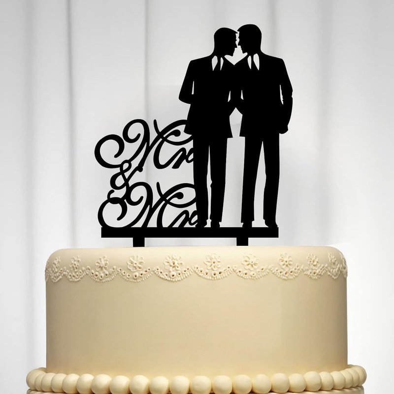 Subzonal-Mr & Mr Cake Topper For Men, Gay Mariage Gâteau Tops Mariage Gâteau Décoration Gay Mariage Décoration Gay Fiançailles Fête D'anniversaire