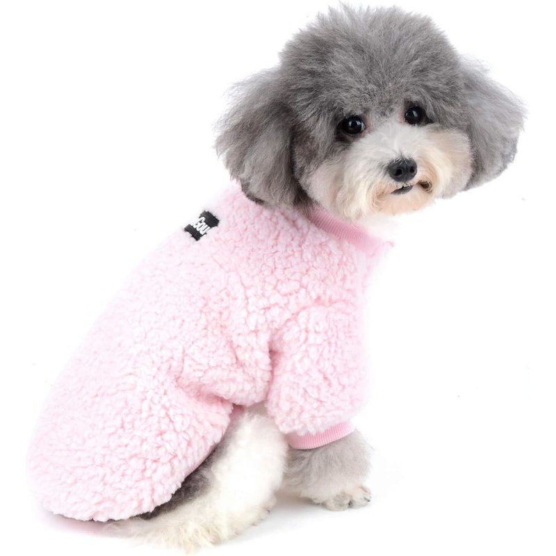 Subzonal-Vêtements Pour Animaux Manteau D'hiver Chaud En Polaire Pour Petit Chien Fleece Pullovers Chiot Chat Sweater Jumper Chihuahua Costume Rose Xl