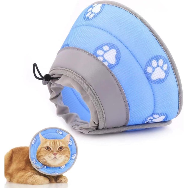 Subzonal-Collier Pour Chat, Collier De Protection Souple Pliable Pour Chirurgie Et Post-Blessure, Collier Pour Chat Pour Prévenir Les Fuites De Plaies Bleu
