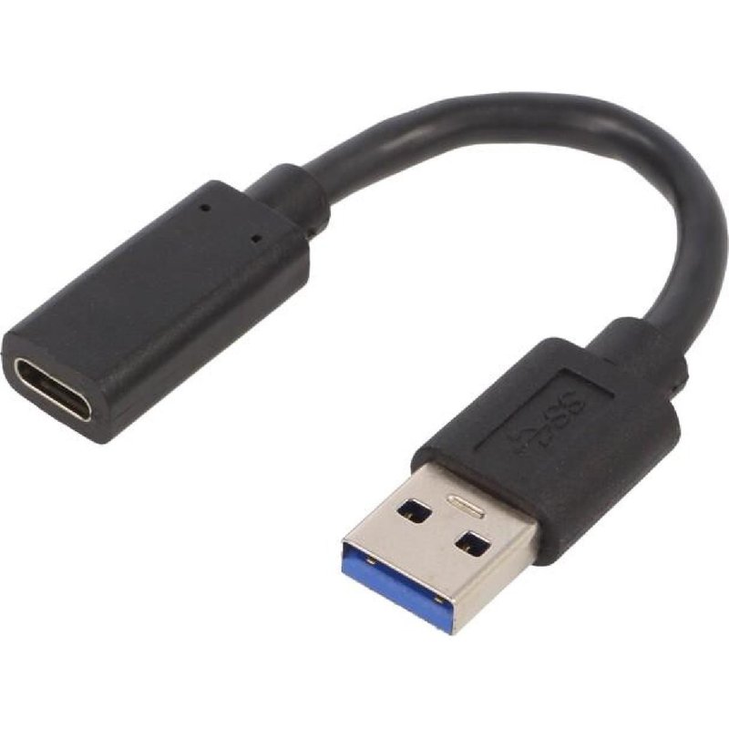 Adaptateur USB 3.1 USB A male vers USB C femelle 0.1m noir
