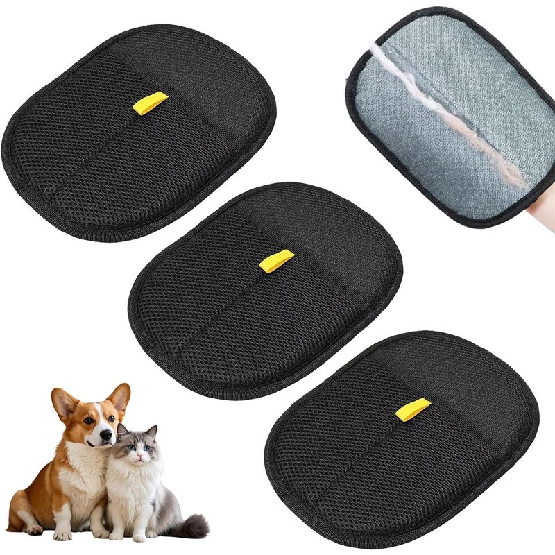 Subzonal-3 Pcs Gant Poils Animaux,Gant De Retrait De Poils D Animaux,Gant Poil Chat,Gant Anti Poils Animaux,Gant Antistatique Double Face,Brosse Pour Chat,Pour Le Démêlage Et Le Nettoyage Des Poils S