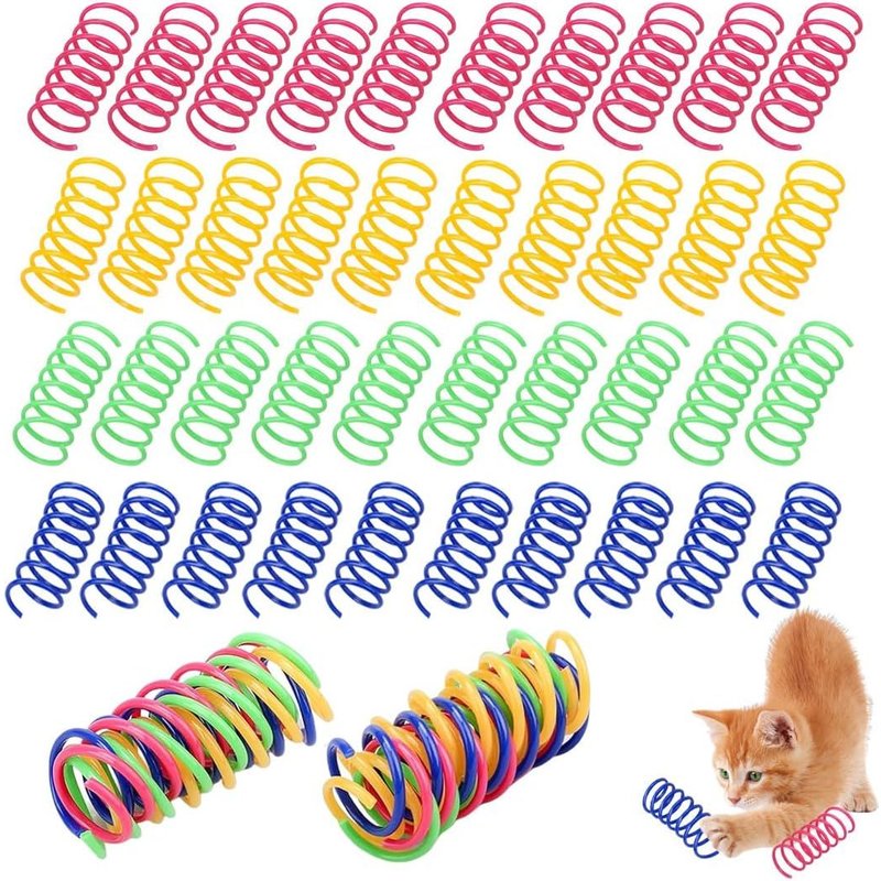 Subzonal-Lot De 40 Jouets En Spirale Pour Chat - Ressort En Plastique Pour Chaton,Ressort Chat