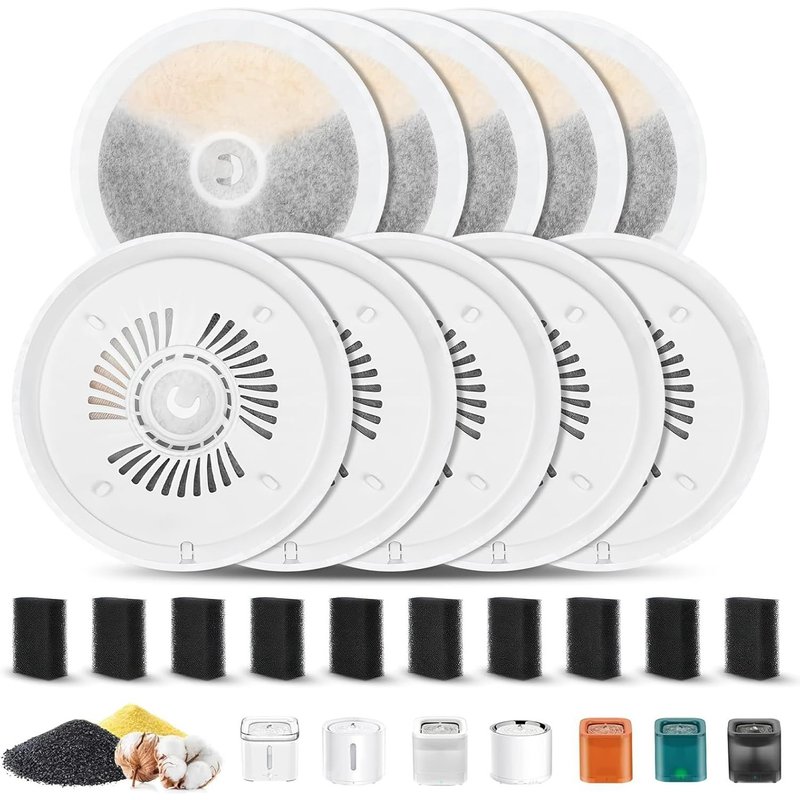 Subzonal-Lot De 10 Filtres Pour Fontaine À Chat Petkit Eversweet Solo Se Solo 2 3 Pro 3 2s Avec 10 Filtres Éponges, Système De Filtration Quadruple Et 3 Filtres De Rechange