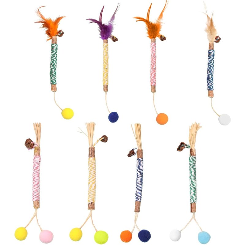 Subzonal-Lot De 8 Jouets Pour Chaton, Bâtonnets De Dentition À Mâcher Pour Chat, Jouets À Mâcher Pour Chat, Jouets À Mâcher Pour Chat, Bâtonnets De Dentition Pour Herbe À Chat, Jouets Pour Griffes