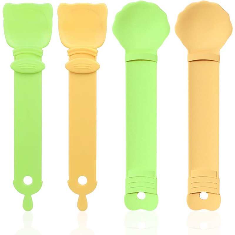 Subzonal-Distributeur De Nourriture Pour Chat 4 Pièces, Presse-Friandises Pour Chat, Cuillère À Nourriture Pour Animaux De Compagnie, Outils D'alimentation Portables