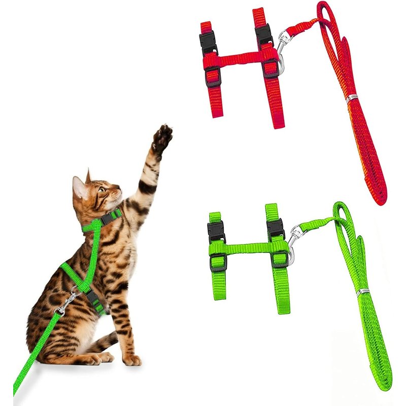 Subzonal-Harnais Chat,Harnais Chat Réglable Harnais Laisse,Harnais Chaton,Harnais Chat Avec Laisse,Harnais Chaton,Laisse Harnais Chat,Harnais Reglable Pour Chats Et Chiens,2pcs