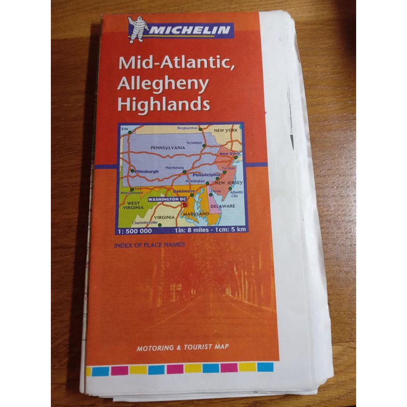 Carte Routière Michelin - Mid-Atlantic Allegheny Highlands 582 Régional