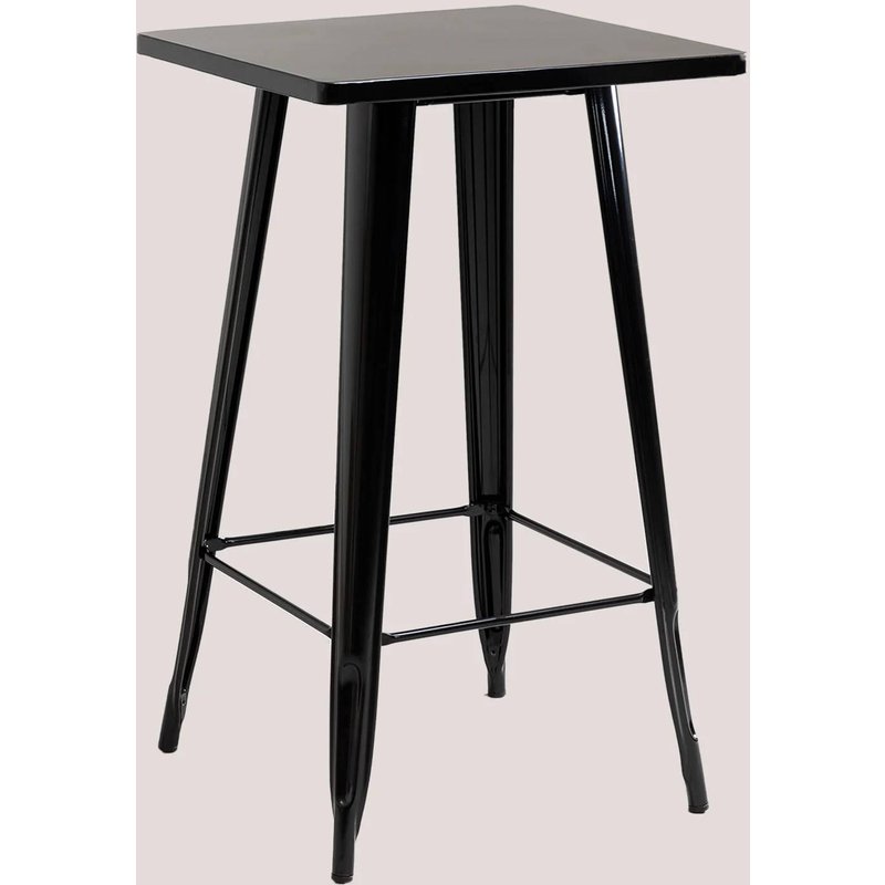 Table Haute Carrée 60x60 Cm En Acier Lix Noir