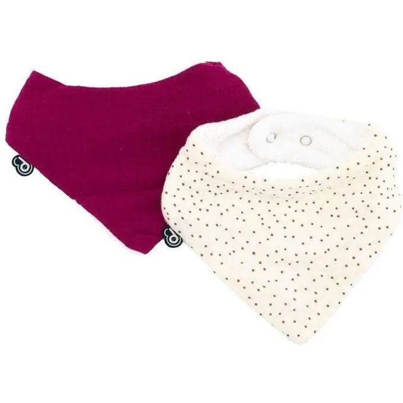 Lot X2 Bavoirs Bandana - Domiva - Tu - Mousseline - Grenadine Pois